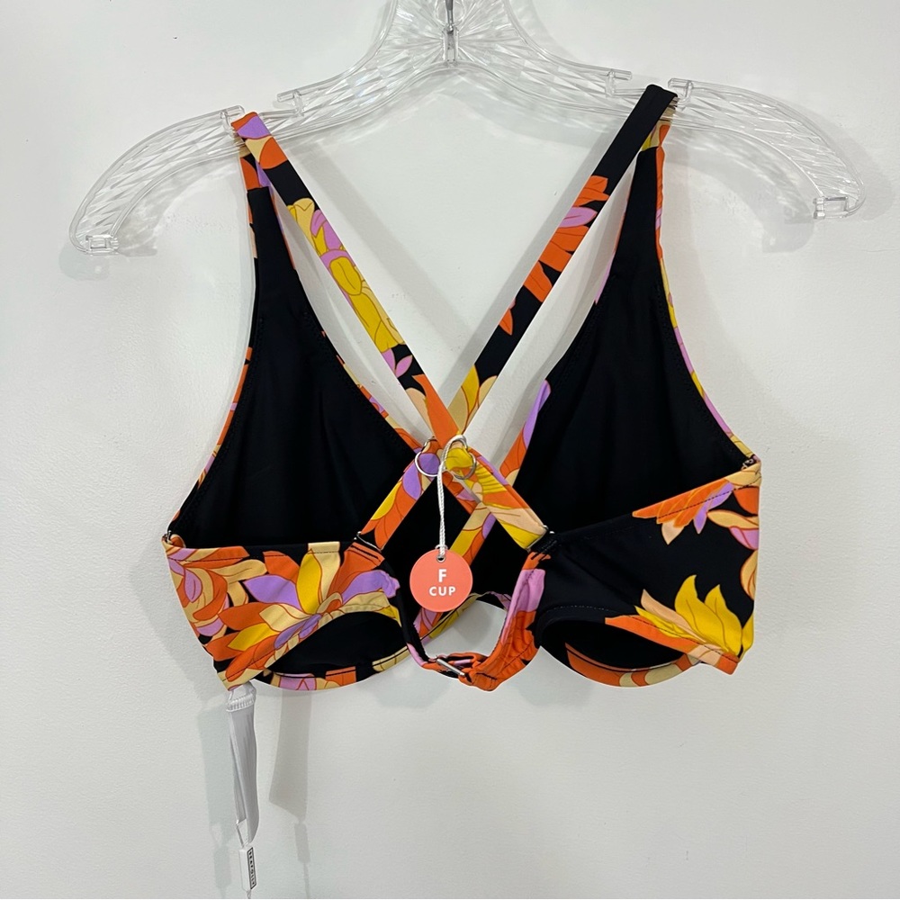 Seafolly Palm Springs Wrap Front F Cup Black NWT Size 6 - Picture 6 of 6